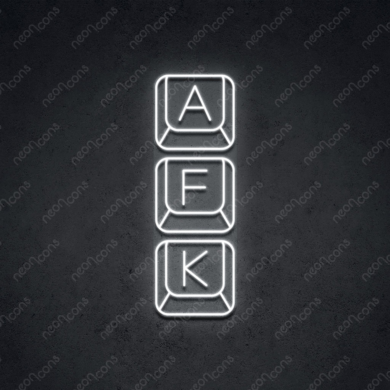 'Away From Keyboard' Neon Sign 45cm (1.5ft) / White / LED by Neon Icons