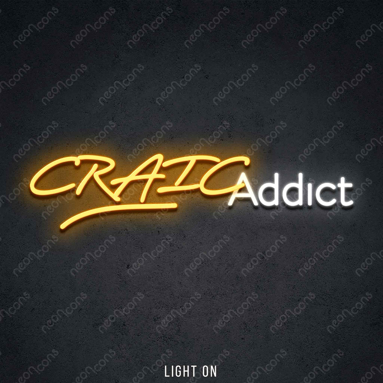 "Craic Addict" LED Neon 45cm (1.5ft) / Orange / LED Neon by Neon Icons