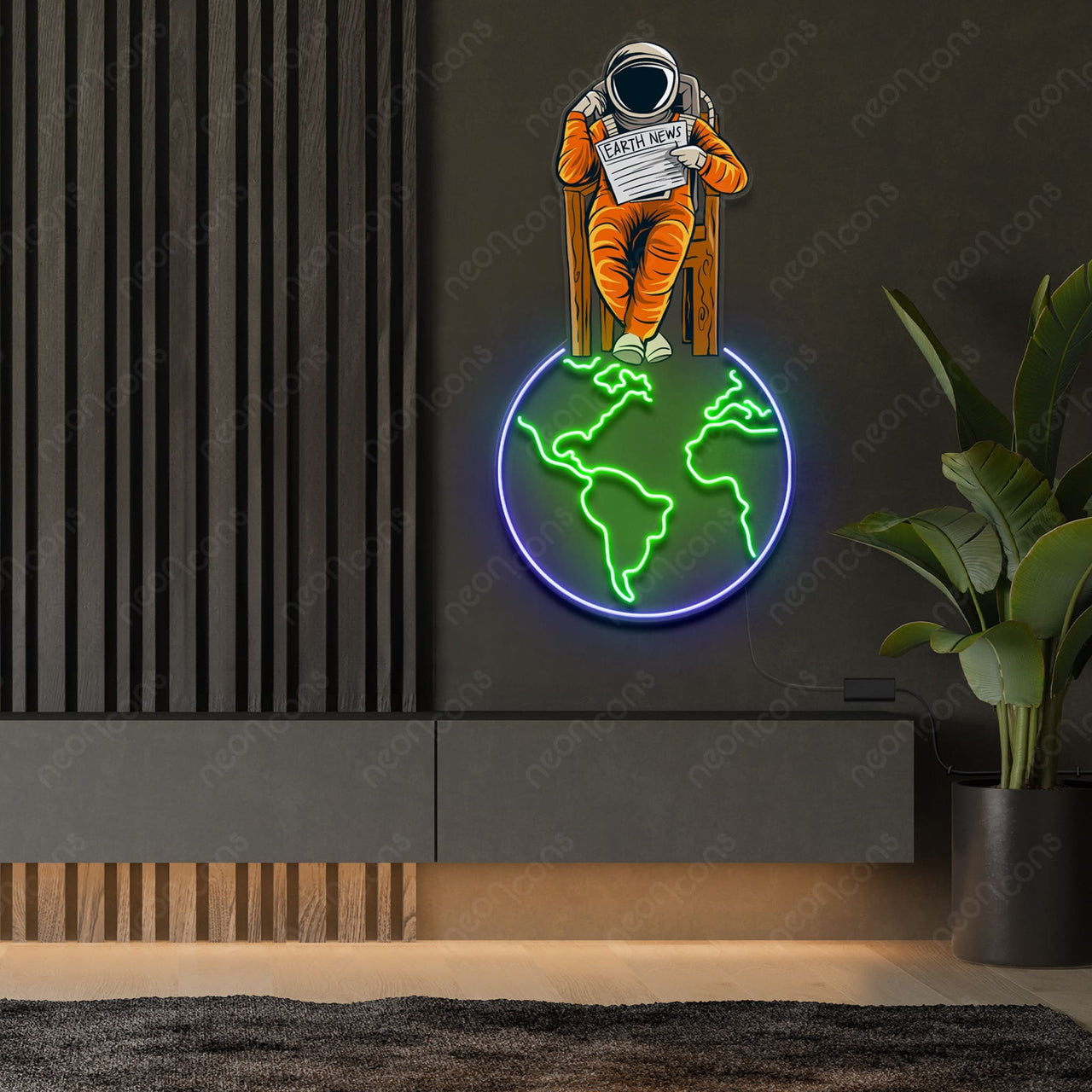 "Earth News" LED Neon x Print by Neon Icons