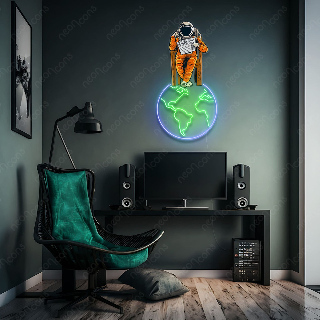"Earth News" LED Neon x Print by Neon Icons