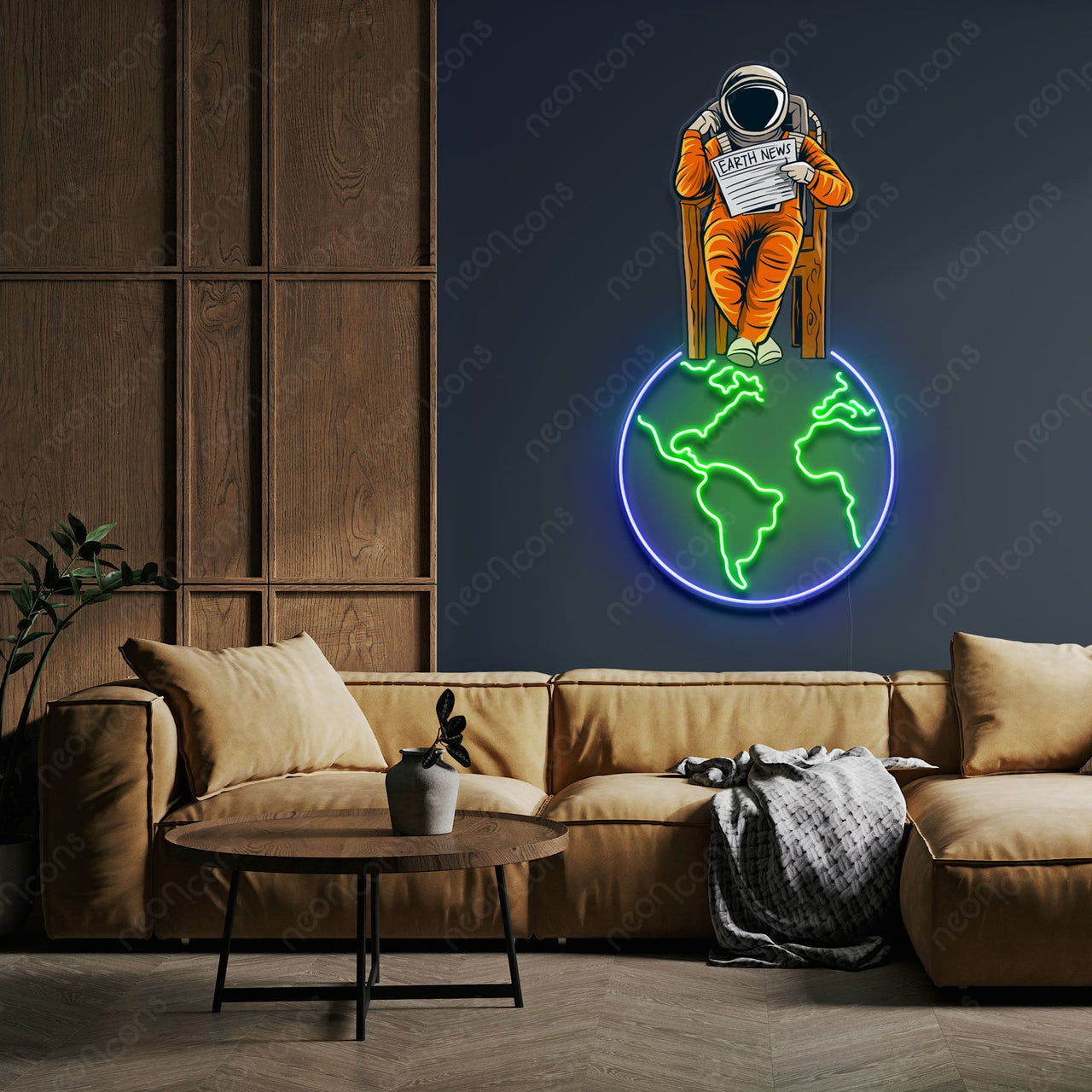 "Earth News" LED Neon x Print by Neon Icons