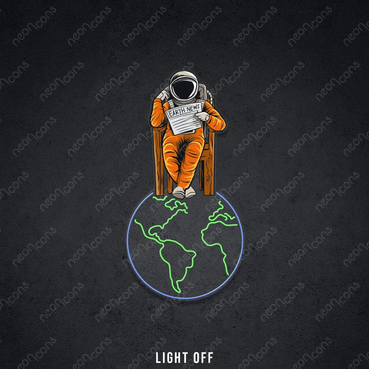 "Earth News" LED Neon x Print by Neon Icons