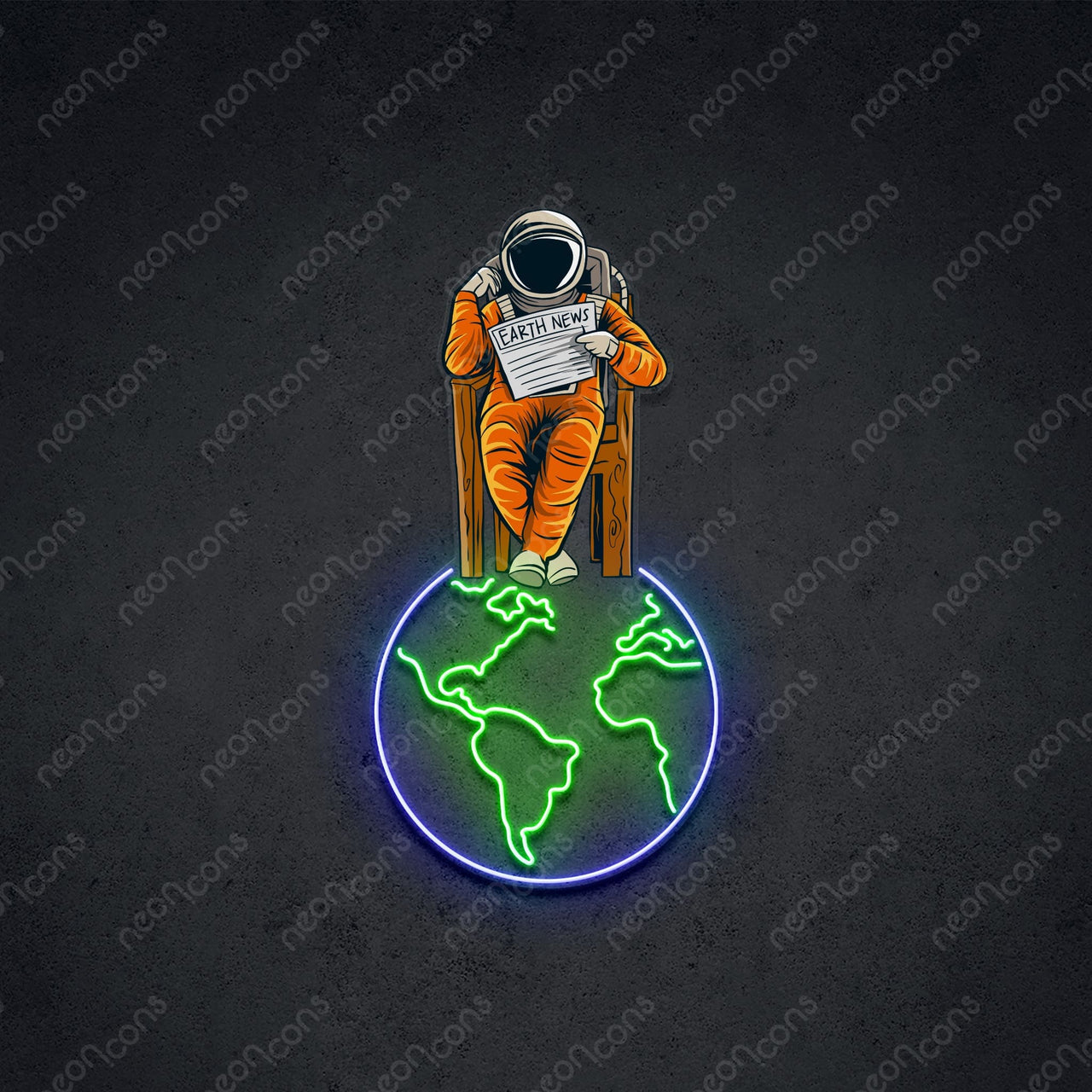 "Earth News" LED Neon x Print 60cm (2ft) / LED Neon x Print by Neon Icons