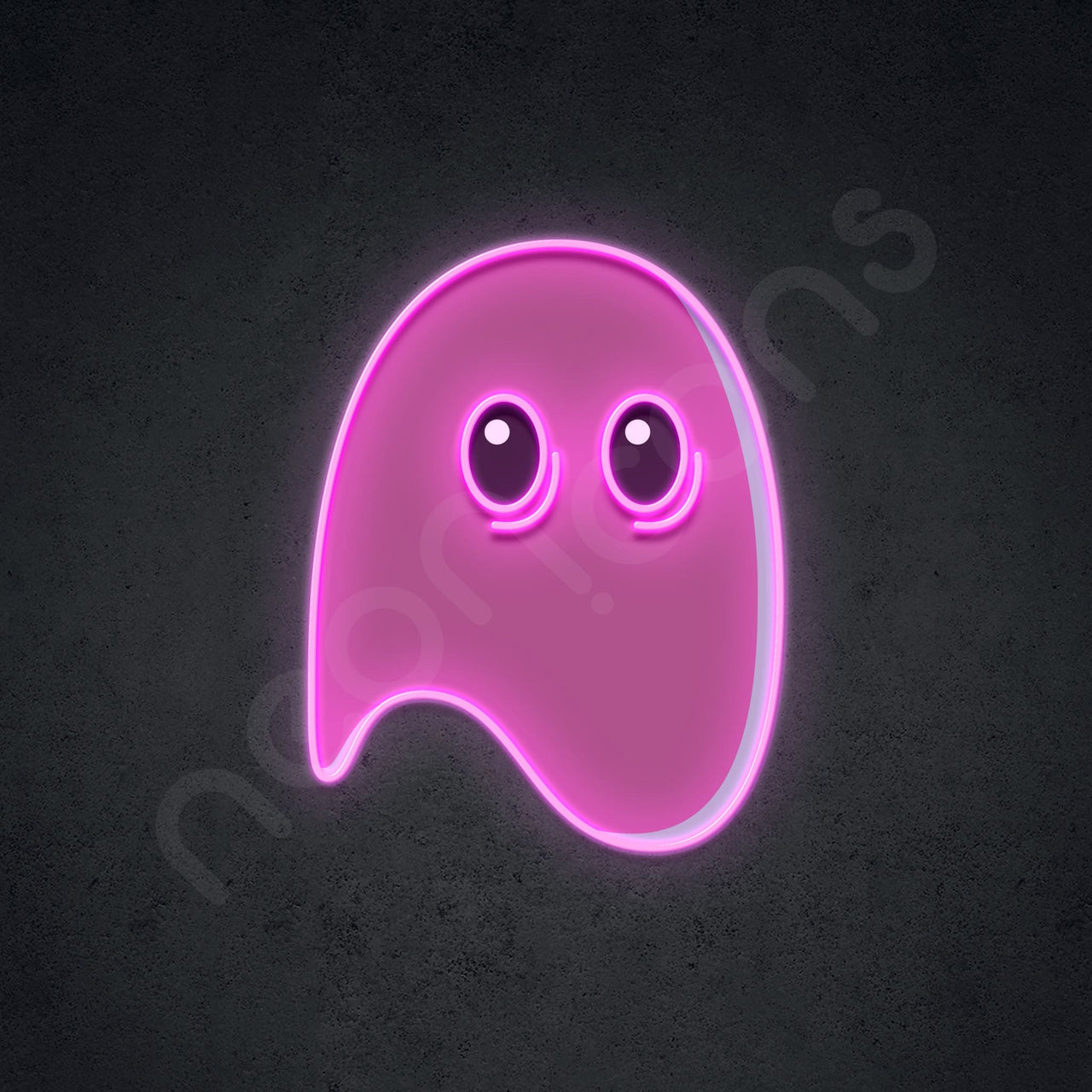 "Ghost" LED Neon x Acrylic Print 60cm (2ft) / Pink / LED Neon x Acrylic Print by Neon Icons