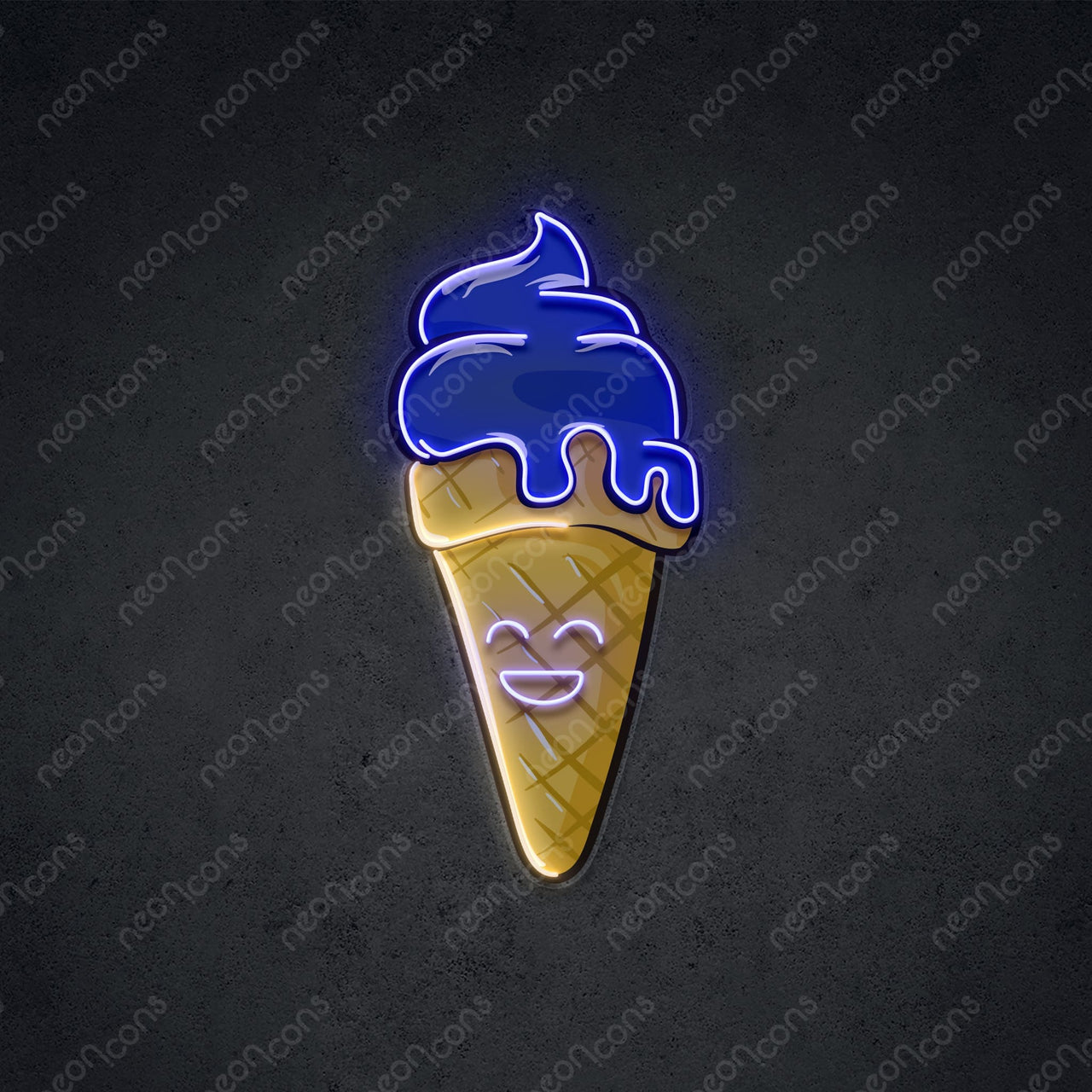 "Happycream Cone" LED Neon x Print 45cm (1.5ft) / Blue / LED Neon x Print by Neon Icons