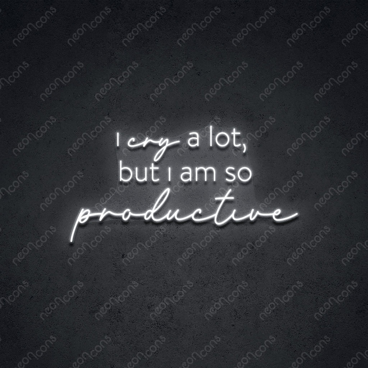 "I Am So Productive" Neon Sign 60cm (2ft) / White / LED Neon by Neon Icons