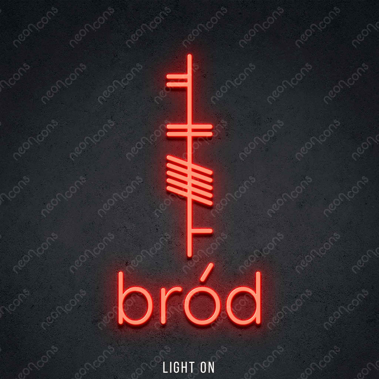 "Ogham - Brod - Pride" LED Neon 60cm (2ft) / Red by Neon Icons