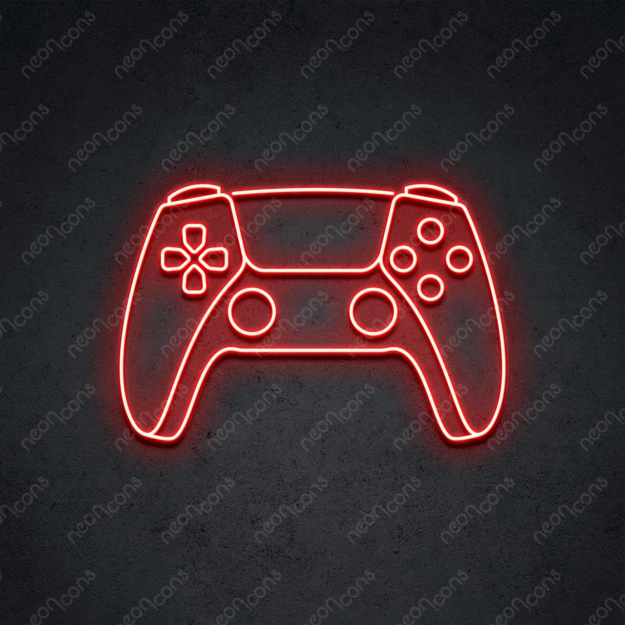 "PS5 Controller" Gaming Neon Sign 2ft x 1.35ft / Red / LED Neon by Neon Icons