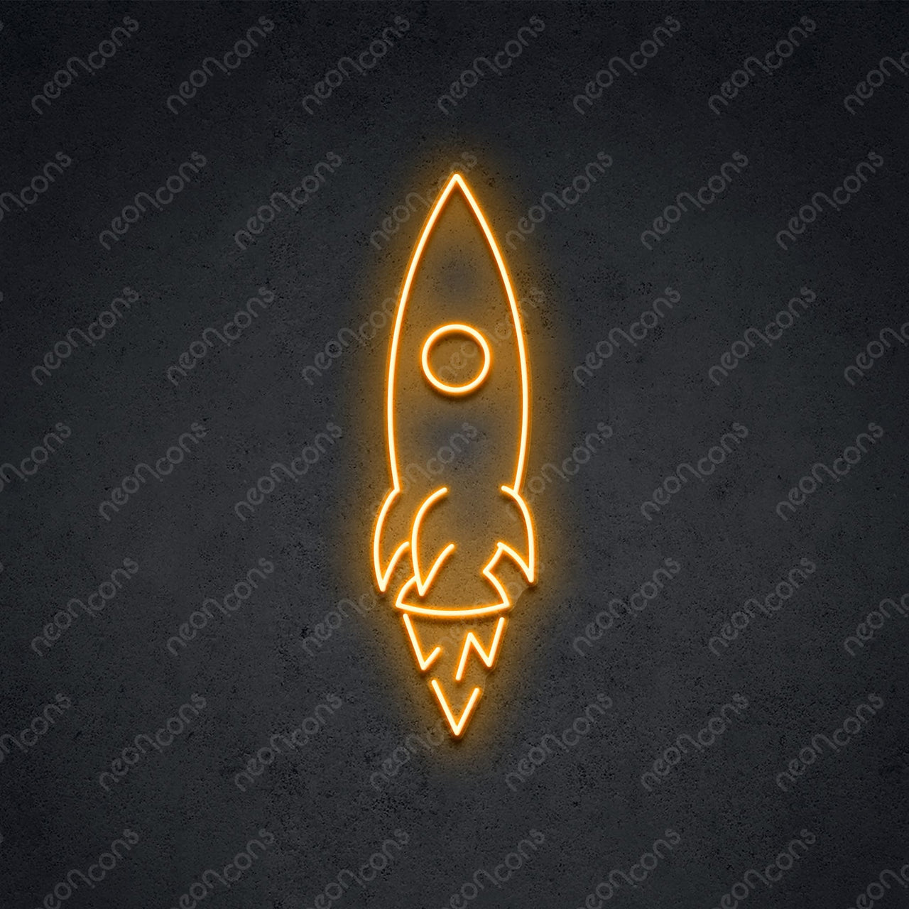 "Rocketship" LED Neon 45cm (1.5ft) / Orange / LED Neon by Neon Icons