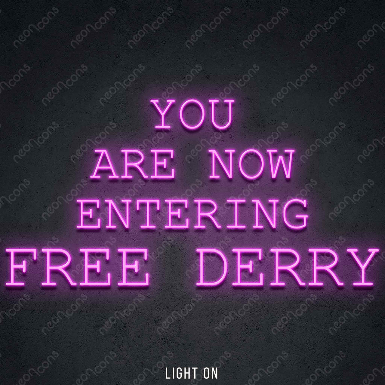 "You Are Now Entering Free Derry" LED Neon 45cm (1.5ft) / Pink / LED Neon by Neon Icons