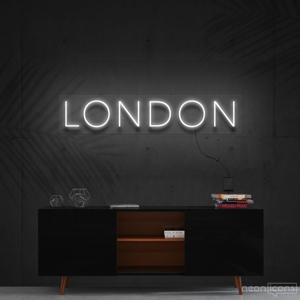 "London" Neon Sign 60cm (2ft) / White / Cut to Shape by Neon Icons